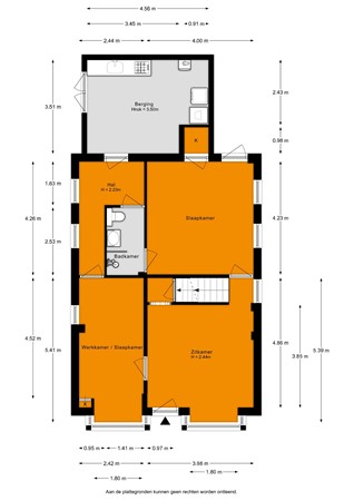 Floorplan - Noordeinde 77a, 2371 CN Roelofarendsveen